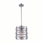 CWI Petia 1 Light Drum Shade Mini Chandelier With Chrome Finish