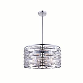 CWI Petia 6 Light Drum Shade Chandelier With Chrome Finish