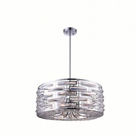 CWI Petia 8 Light Drum Shade Chandelier With Chrome Finish