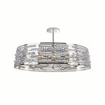 CWI Petia 8 Light Drum Shade Island Light With Chrome Finish