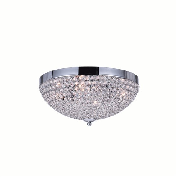 CWI Globe 4 Light Bowl Flush Mount With Chrome Finish