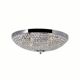 CWI Globe 6 Light Bowl Flush Mount With Chrome Finish