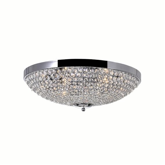 CWI Globe 6 Light Bowl Flush Mount With Chrome Finish