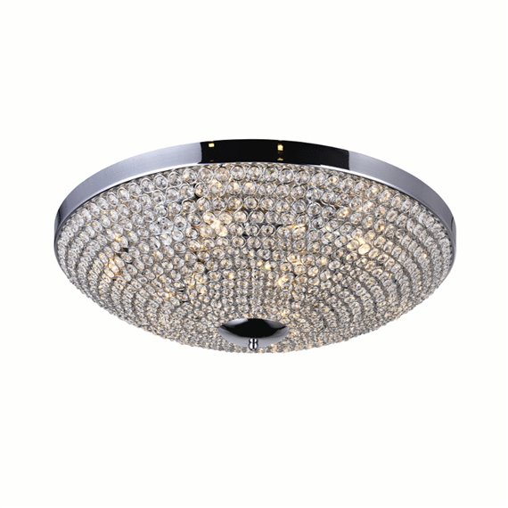 CWI Globe 9 Light Bowl Flush Mount With Chrome Finish