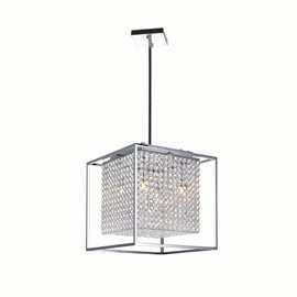 CWI Cube 5 Light Chandelier With Chrome Finish