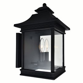 CWI Cleveland 2 Light Black Outdoor Wall Light