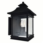 CWI Cleveland 2 Light Black Outdoor Wall Light