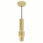 CWI Lena LED Integrated Mini Pendant With Satin Gold Finish