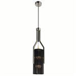 CWI Fermont 6 Light Satin Nickel and Pearl Black Mini Pendant