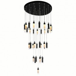 CWI Olinda LED Integrated Black Chandelier