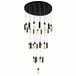 CWI Olinda LED Integrated Black Chandelier