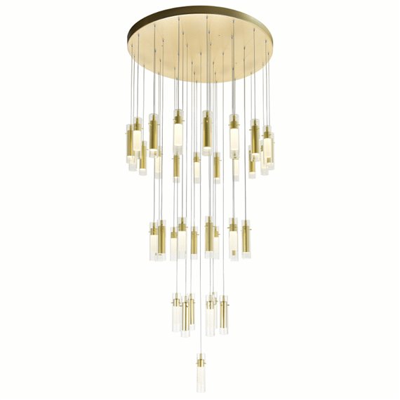 CWI Olinda LED Integrated Satin Gold Chandelier