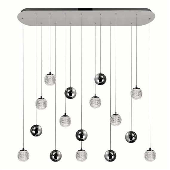 CWI Siena 9 Light Chrome Chandelier