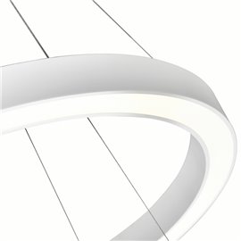 CWI Ringer 1 Tier LED Integrated White Chandelier