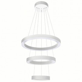 CWI Ringer 3 Tier LED Integrated White Chandelier