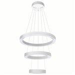 CWI Ringer 3 Tier LED Integrated White Chandelier