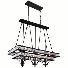 CWI Shalia 20 Light Island Chandelier With Black Finish