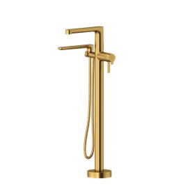 Riobel Nibi NB39 2-Way Type T Thermostatic Coaxial Floor-Mount Tub Filler With Handshower