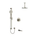 Riobel Ode KIT1345OD Type T/P (thermostatic/pressure balance) ½" coaxial 3-way system with hand shower rail, shower head and spo