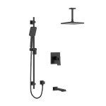 Riobel Zendo KIT1345ZOTQ Type TP thermostaticpressure balance 0.5 coaxial 3-way system with hand shower rail shower head and spo