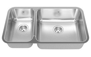 Kindred QCUA1831 Combination bowl undermount 20 gauge small bowl left