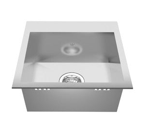 Kindred QSLF1717 20 gauge hand fabricated dual mount single bowl ledgeback sinks