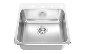 Kindred CSLA2020 Single Bowl 20 gauge SILK DECK includes grid tray
