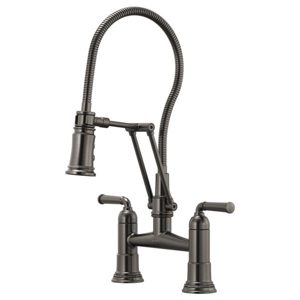 BRIZO ROOK 62174LF TWO HANDLE ARTICULATING BRIDGE FAUCET WITH FINISHED HOSE