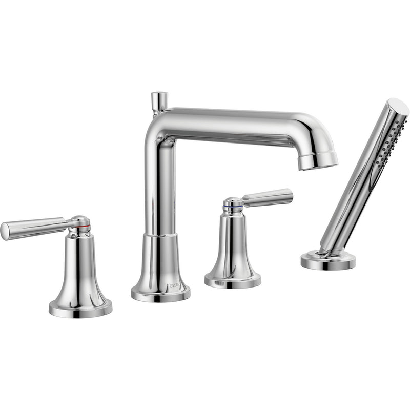 DELTA SAYLOR T4736 4-HOLE ROMAN TUB TRIM WITH HAND SHOWER