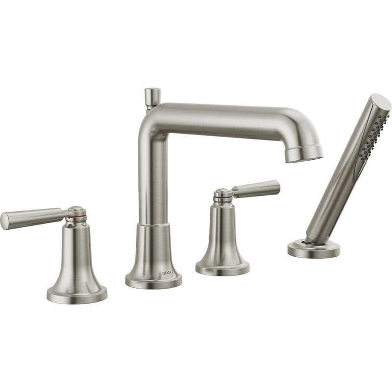 DELTA SAYLOR T4736 4-HOLE ROMAN TUB TRIM WITH HAND SHOWER