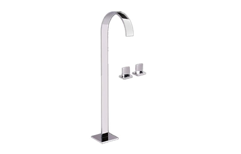 Graff G-1815-C14 Sade Floor-Mounted Vessel Filler with Deck-Mounted Handles