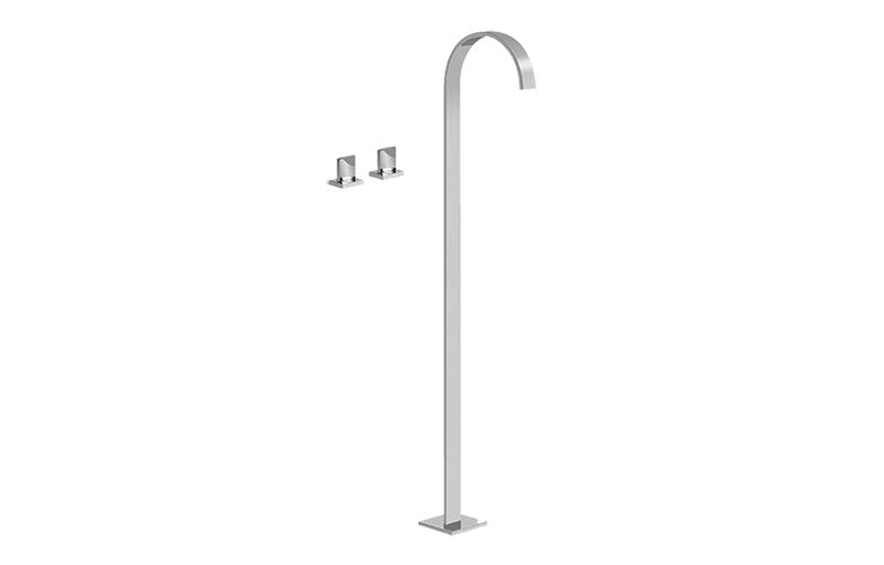 Graff G-1852-C14B Sade Floor-Mounted Tub Filler with Deck-Mounted Handles