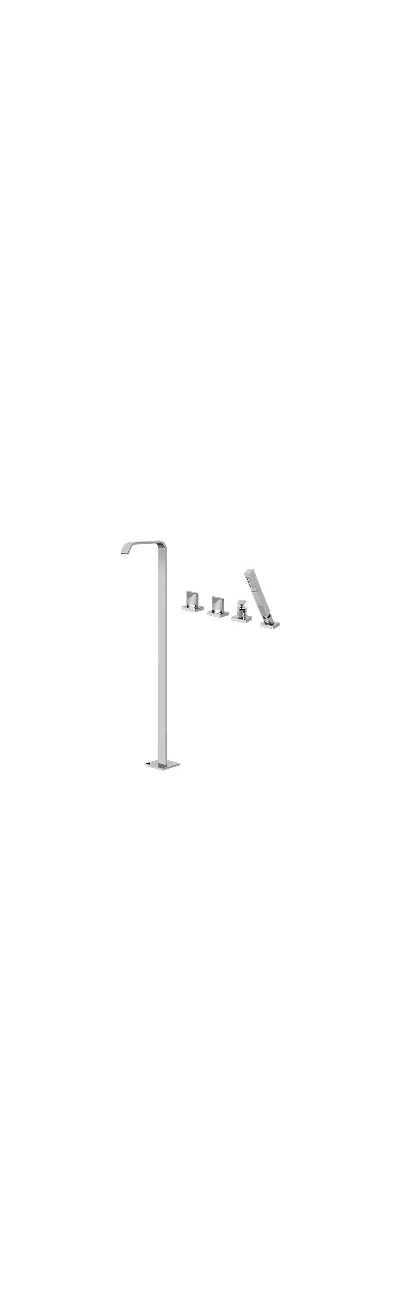 Graff G-3653-C14B Targa Floor-Mounted Tub Filler with Deck-Mounted Handshower and Diverter