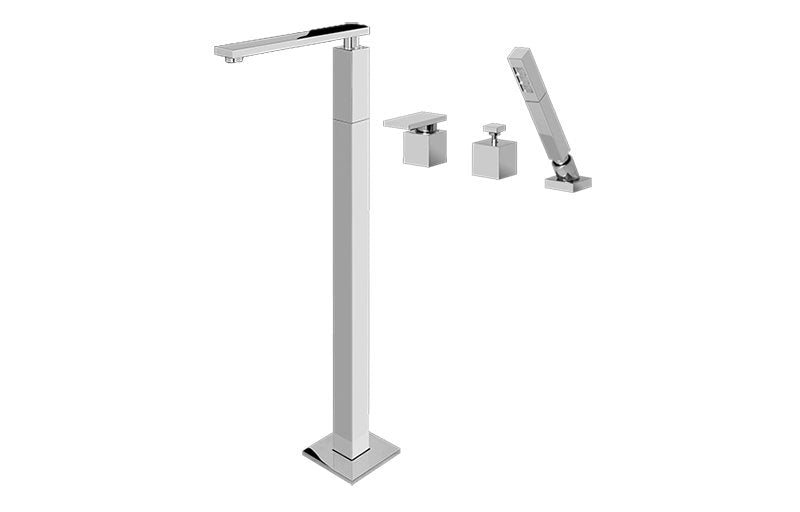 Graff G-3753-LM31 Solar Floor-Mounted Tub Filler with Deck Mounted Handshower and Diverter