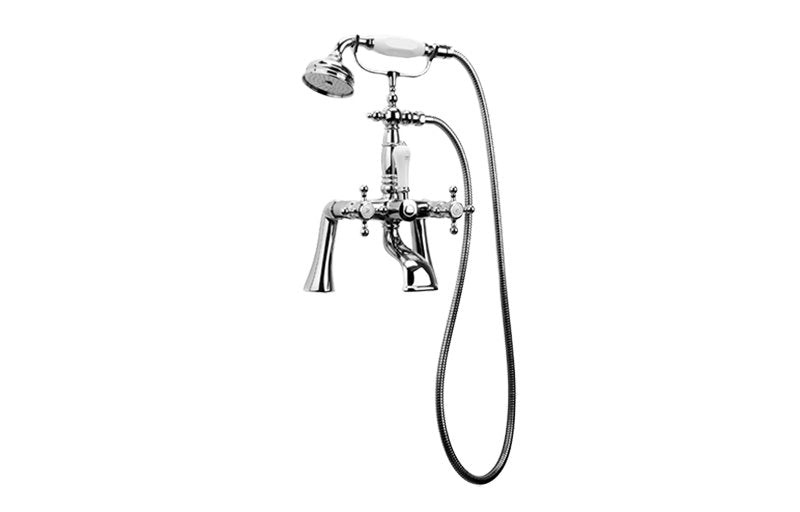 Graff G-3890-C2 Adley Exposed Deck-Mounted Tub Filler with Handshower Set