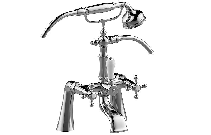 Graff G-3893-C2 Adley Exposed Deck-Mounted Tub Filler with Handshower Set