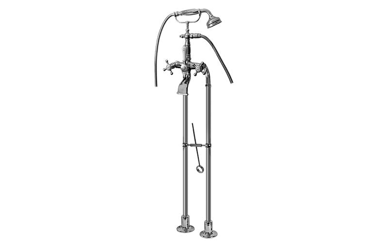 Graff G-3896-C2 Adley Exposed Floor-Mounted Tub Filler with Handshower Set