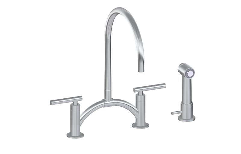 Graff G-4895-LM49 Contemporary Bridge Kitchen Faucet with Independent Side Spray
