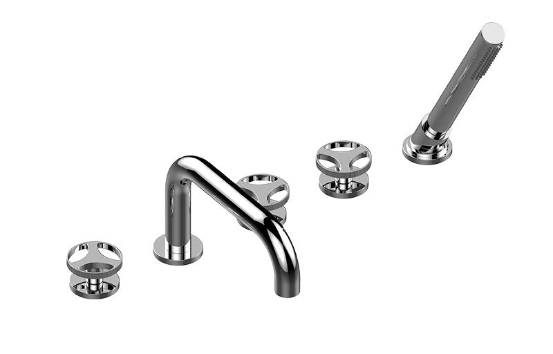 Graff G-6751-C19B Harley Roman Tub Set with Handshower - Rough and Trim