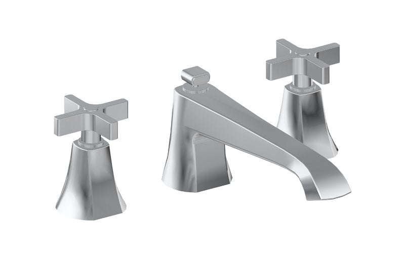 Graff G-6852-C15B Finezza DUE Roman Tub Set with Cross Handle - Rough and Trim