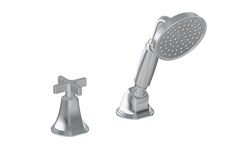 Graff G-6855-C15B-T Finezza UNO Deck-Mounted Handshower and Diverter Set with Cross Handle - Trim Only