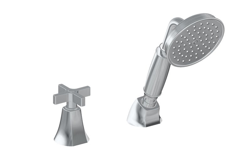 Graff G-6856-C15B-T Finezza DUE Deck-Mounted Handshower and Diverter Set with Cross Handle - Trim Only