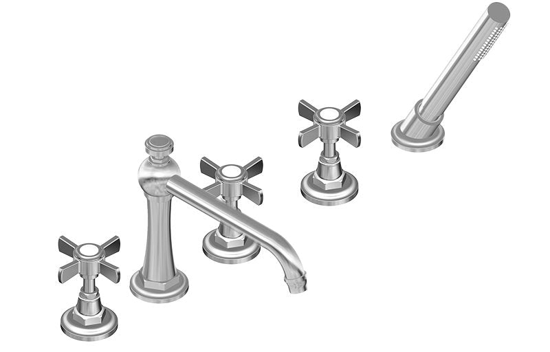 Graff G-6951-C16B Camden Roman Tub Set with Handshower with Cross Handle - Rough and Trim
