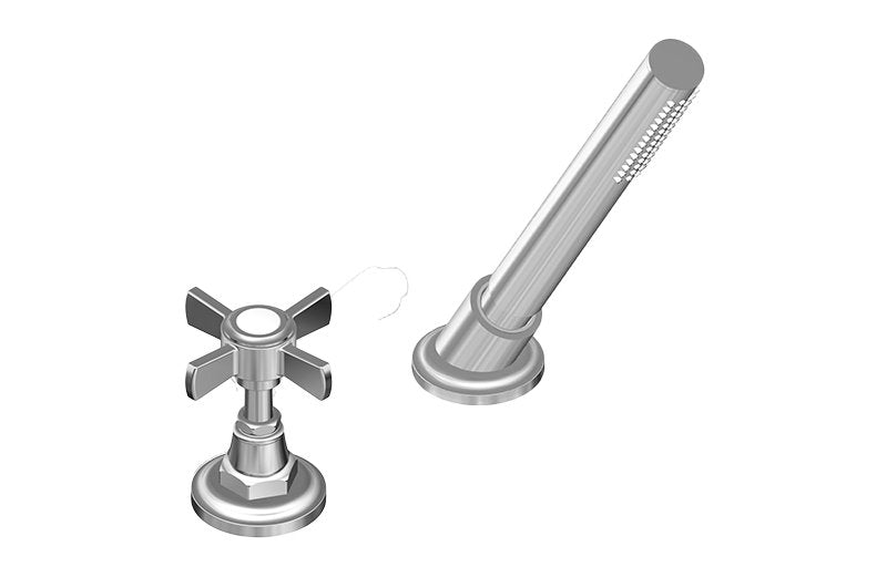 Graff G-6955-C16B-T Camden Deck-Mounted Handshower and Diverter Set with Cross Handle - Trim Only
