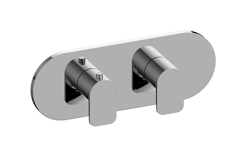 Graff G-8047H-LM42E0-T M-Series Round Thermostatic 2-Hole Trim Plate and Handle - Horizontal Installation