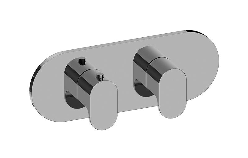 Graff G-8047H-LM44E0-T M-Series Round 2-Hole Trim Plate with Ametis Handles - Horizontal Installation