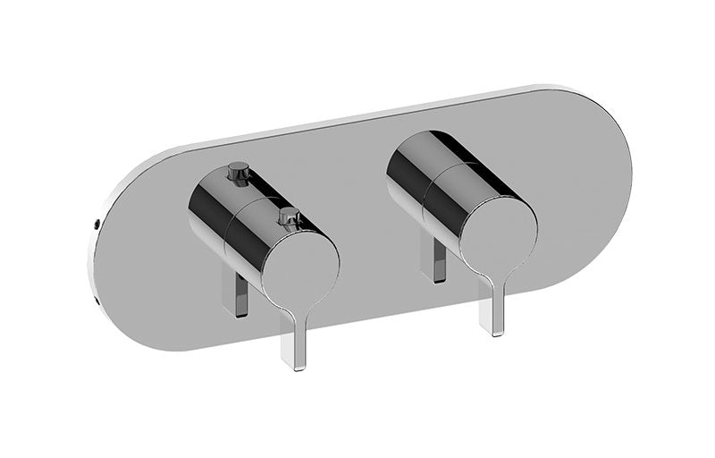 Graff G-8047H-LM46E0-T M-Series Round 2-Hole Trim Plate with Terra Handles - Horizontal Installation