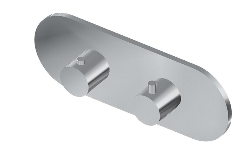 Graff G-8047H-RH0-T M-Series Round Thermostatic 2-Hole Trim Plate and Handle - Horizontal Installation