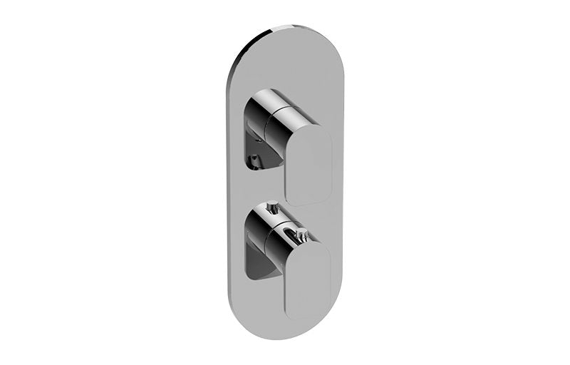 Graff G-8047-LM42E0-T M-Series Round Thermostatic 2-Hole Trim Plate and Handle - Trim Only