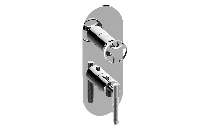 Graff G-8047-LM57C19-T M-Series Round 2-Hole Trim Plate with Harley Handles - Vertical Installation